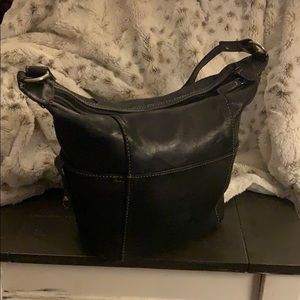 Black genuine leather purse